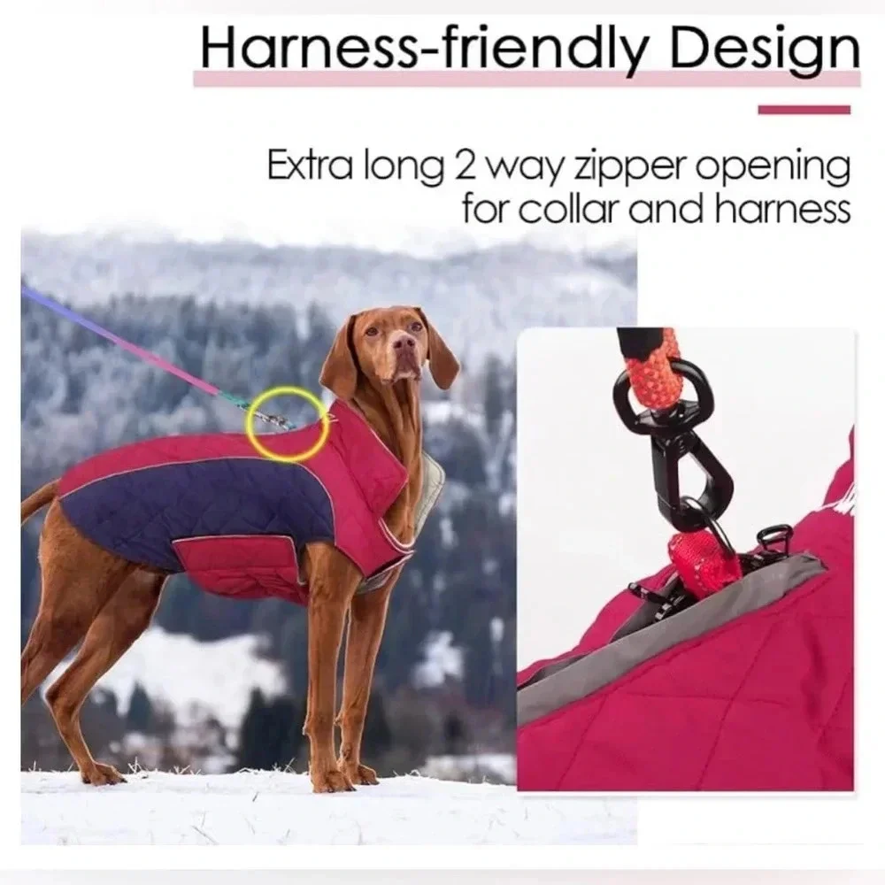 NWOT Dog Cold Weather Coat - Cozy Waterproof Windproof Reversible‎ Outerwear